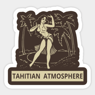 Pin-Up Girl - Tahitian Atmosphere Vintage Restaurant Sticker